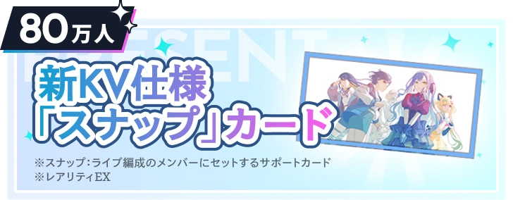 80万人 新KV仕様「スナップ」カード